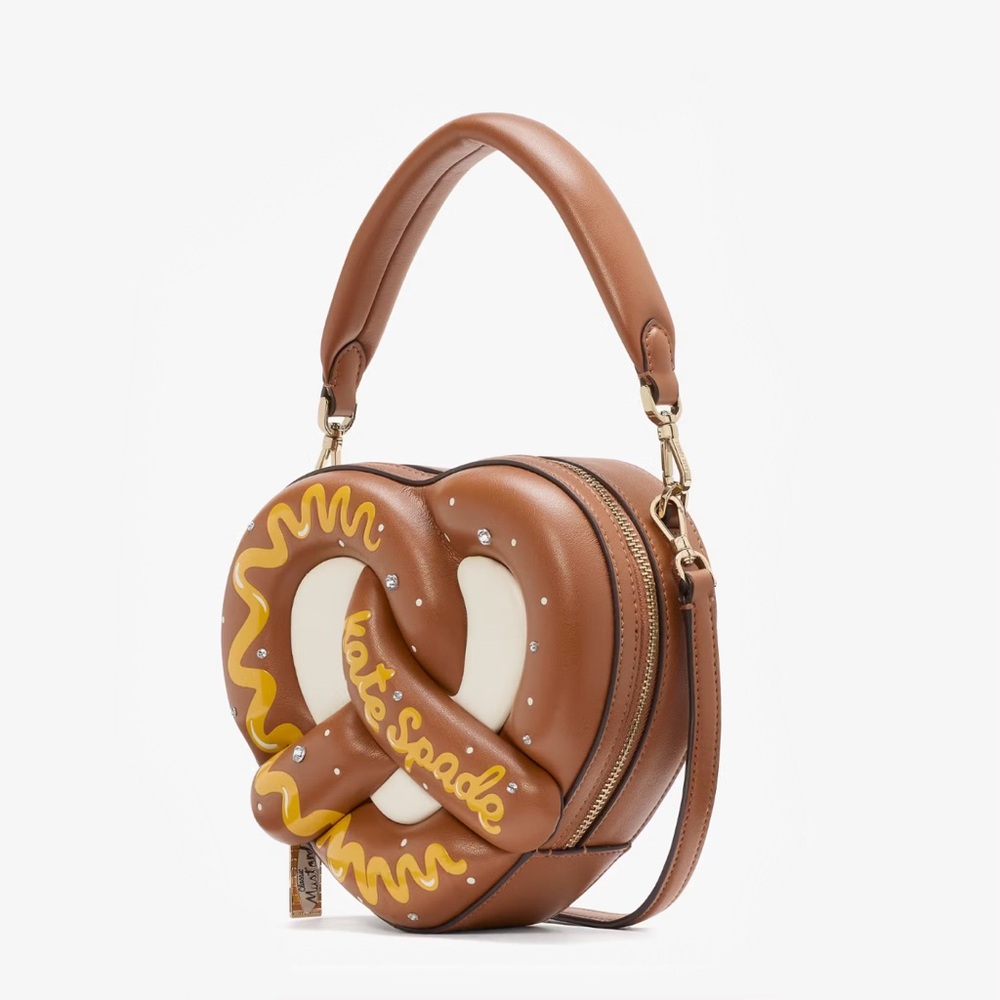 ♠️Kate Spade New York NYC Embellished 3D Pretzel Puffy Crossbody Bag NWT - Picture 2 of 8